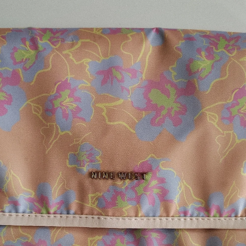Nine West Pink and Purple Cosmetic Bag with Iridescent Finish